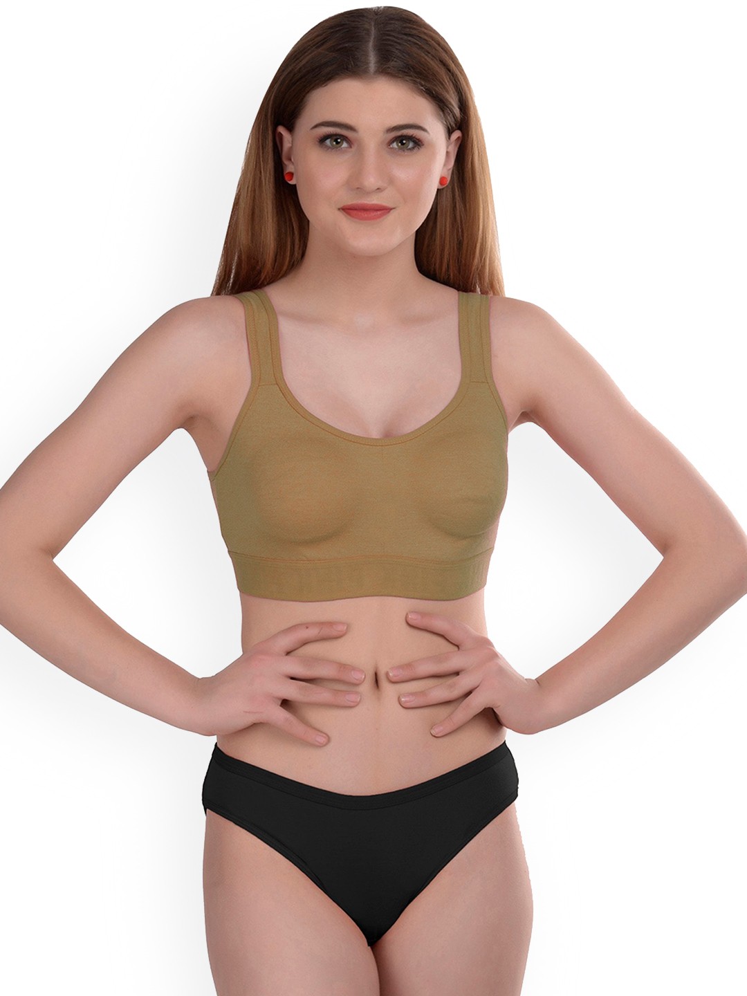 

AROUSY Cotton Lingerie Set, Brown