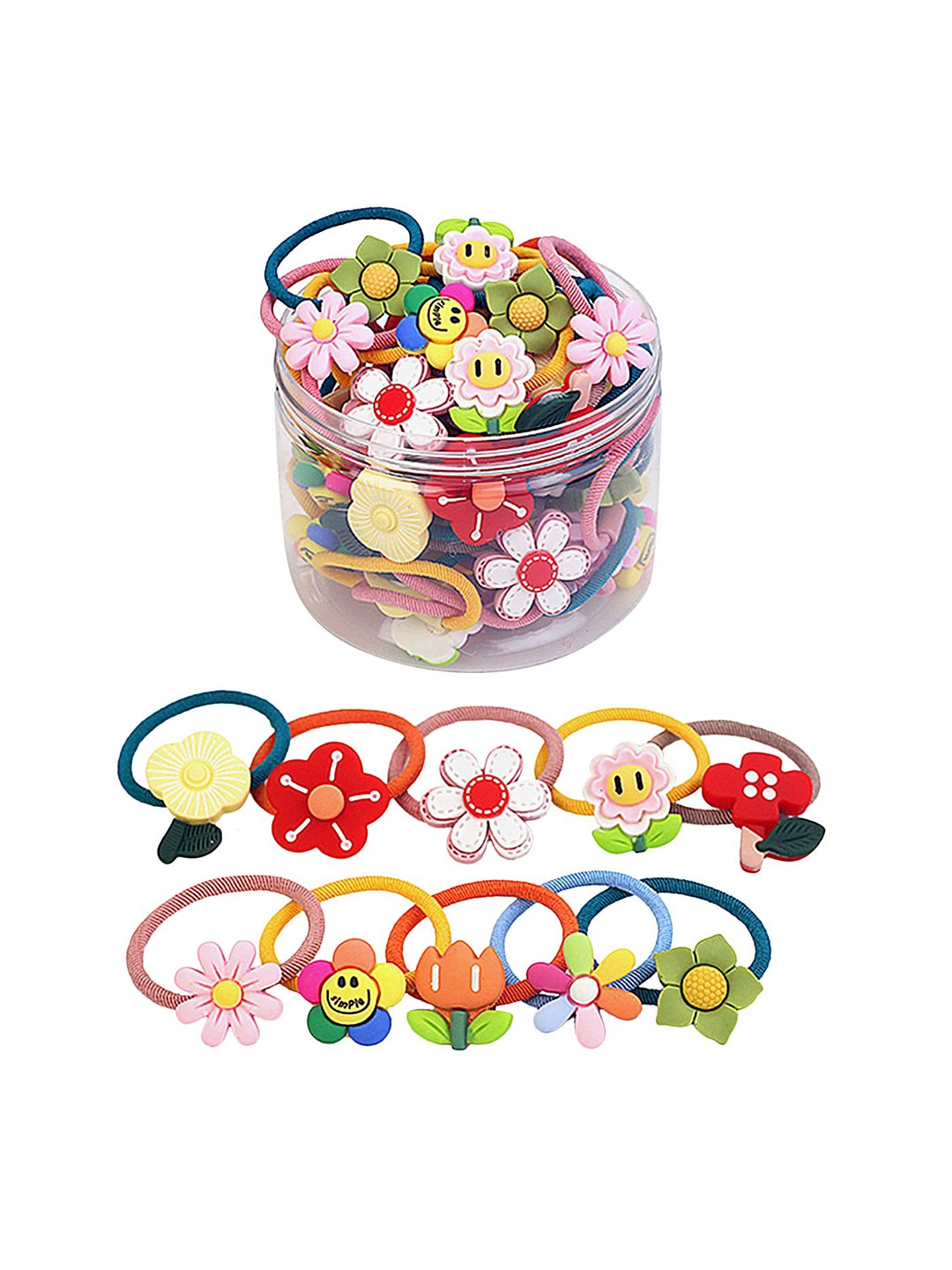 LYTIX Girls Set Of 20 Assorted Ponytail Holders