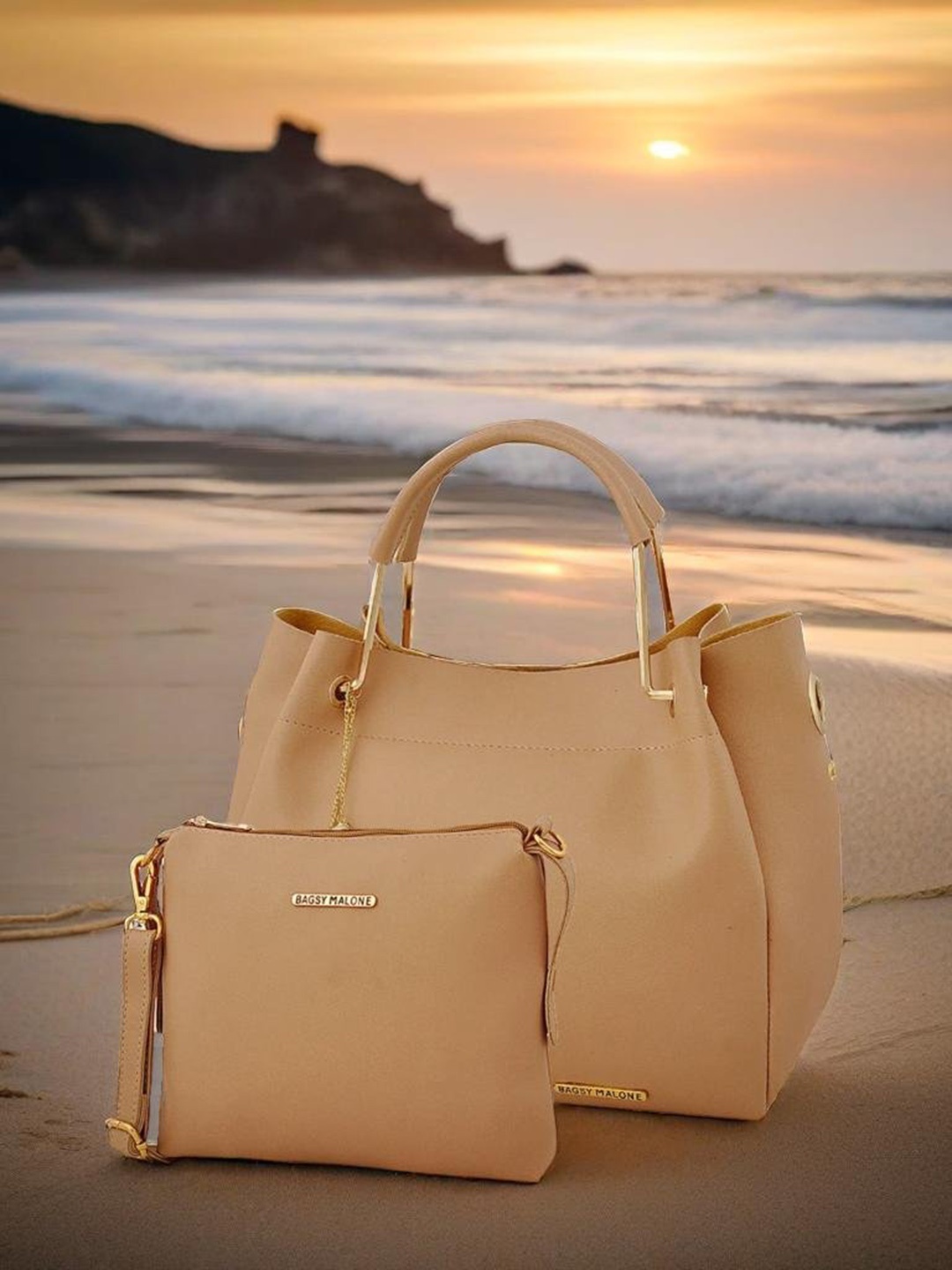 

Bagsy Malone Structured Handheld Bag With Pouch, Beige