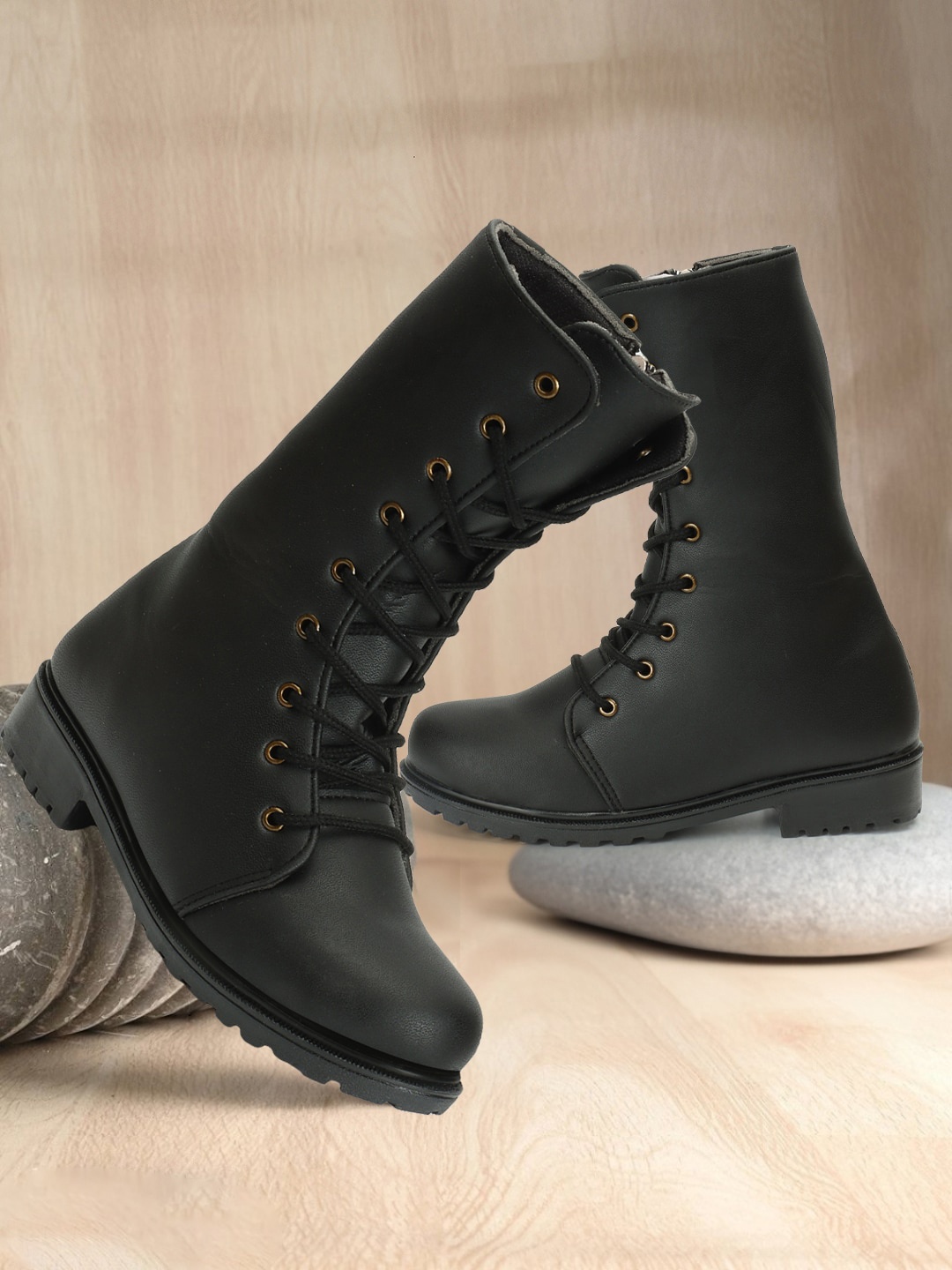 

FASHIMO Women Heeled High-Top Regular Boots, Black