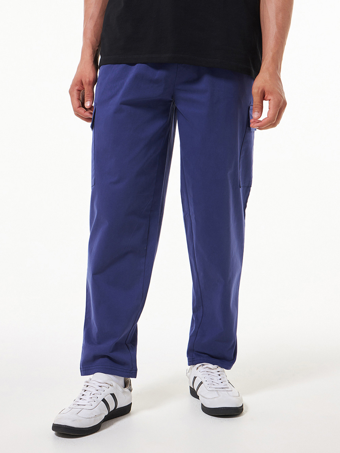 

Bewakoof Men Cargo Carpenter Pants, Blue