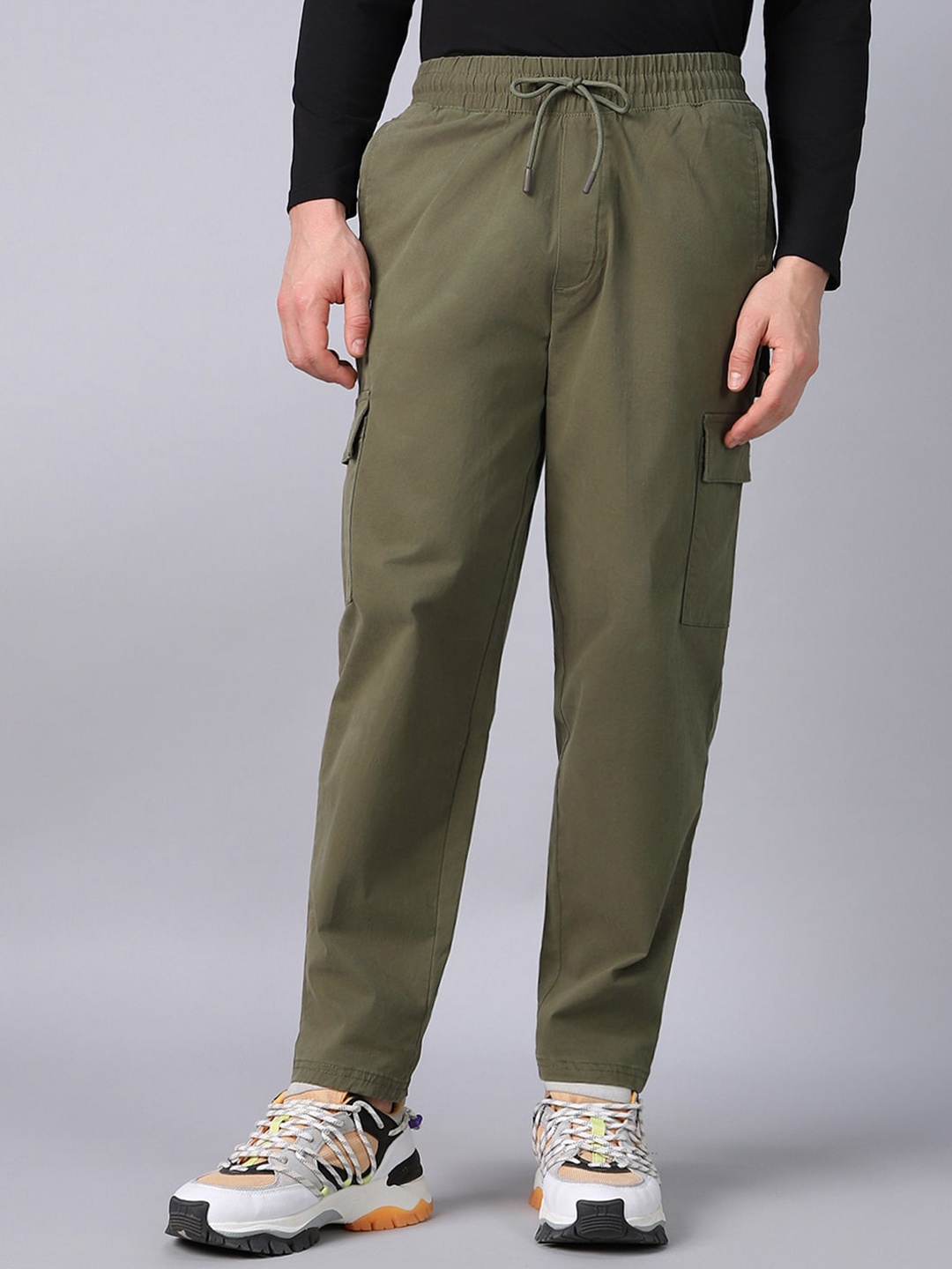 

Bewakoof Men Cargo Carpenter Pants, Green