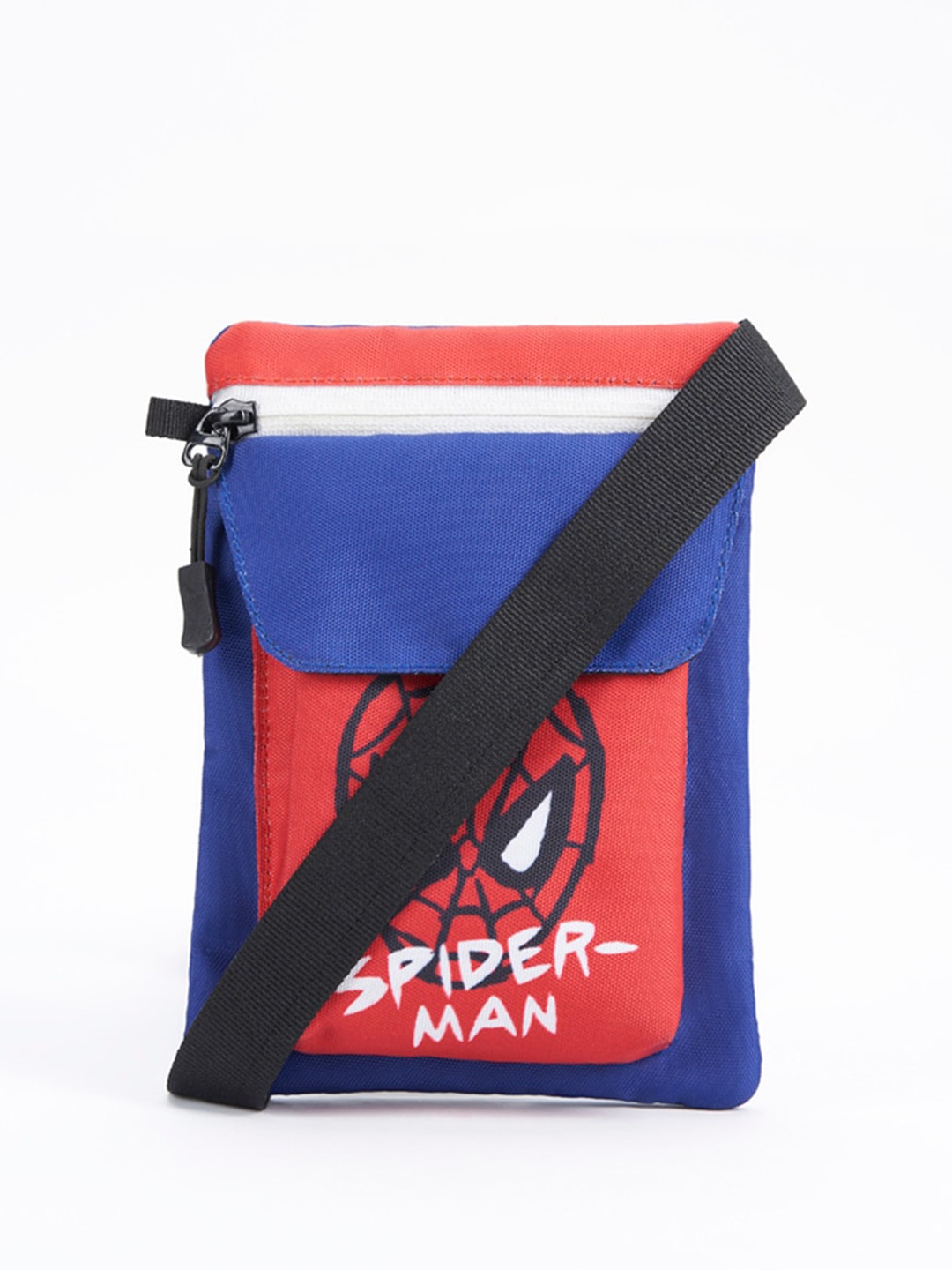 

Bewakoof Blue Spiderman Printed Structured Sling Bag