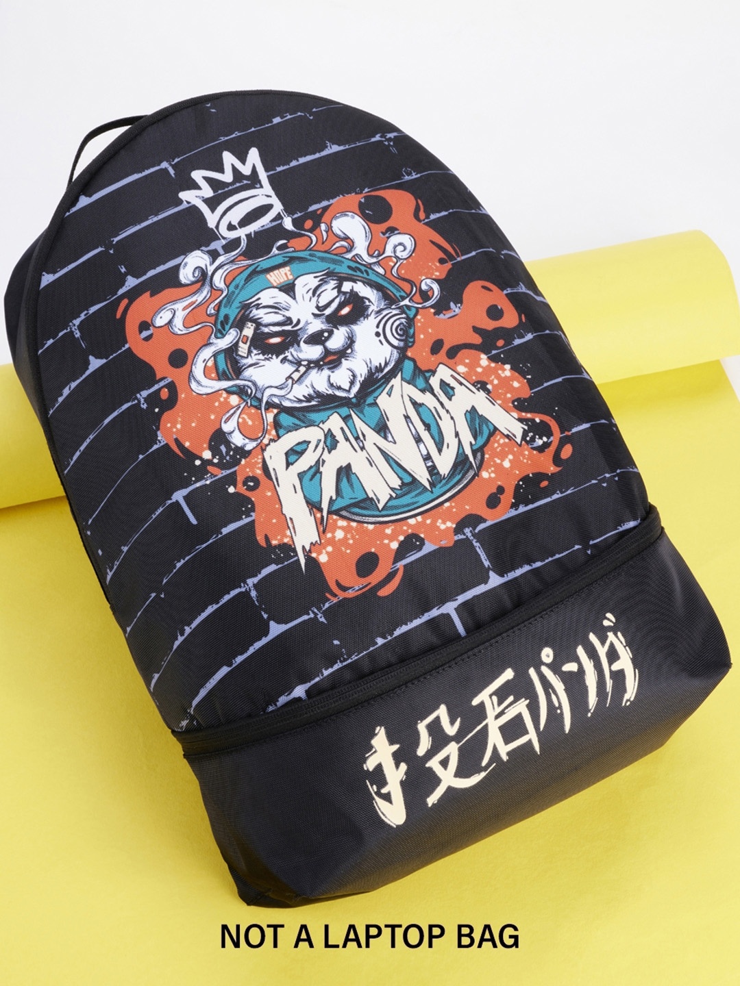 

Bewakoof Unisex Panda Printed Backpack, Black