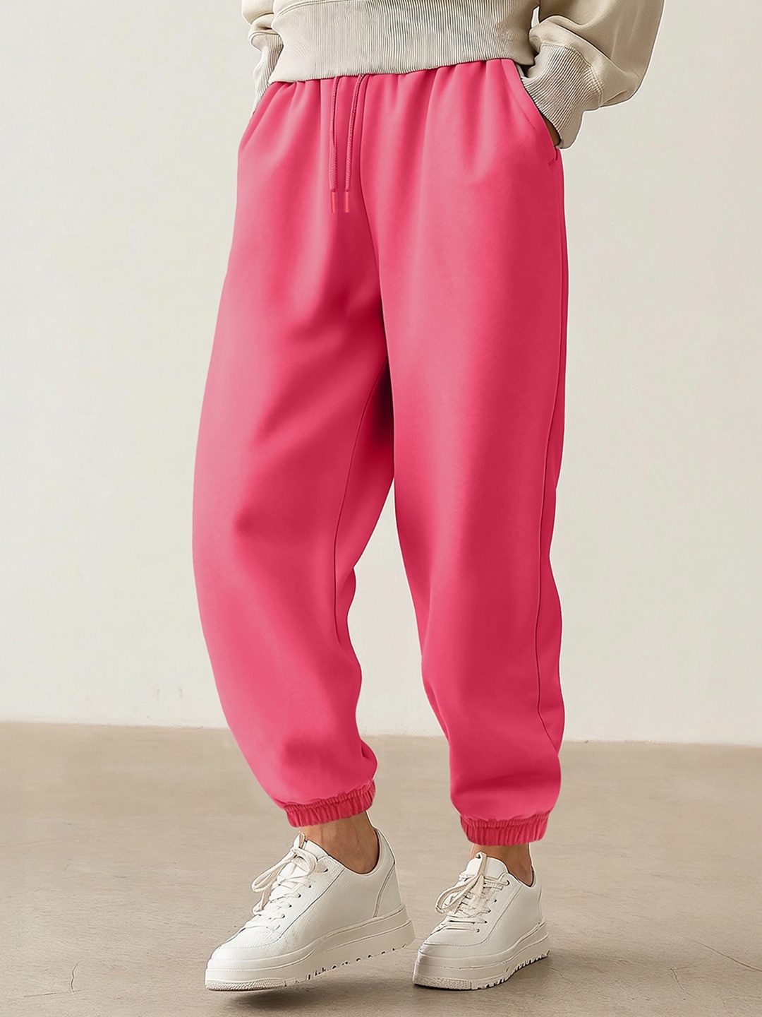 

Bewakoof Air 1.0 Women Oversized Joggers, Pink