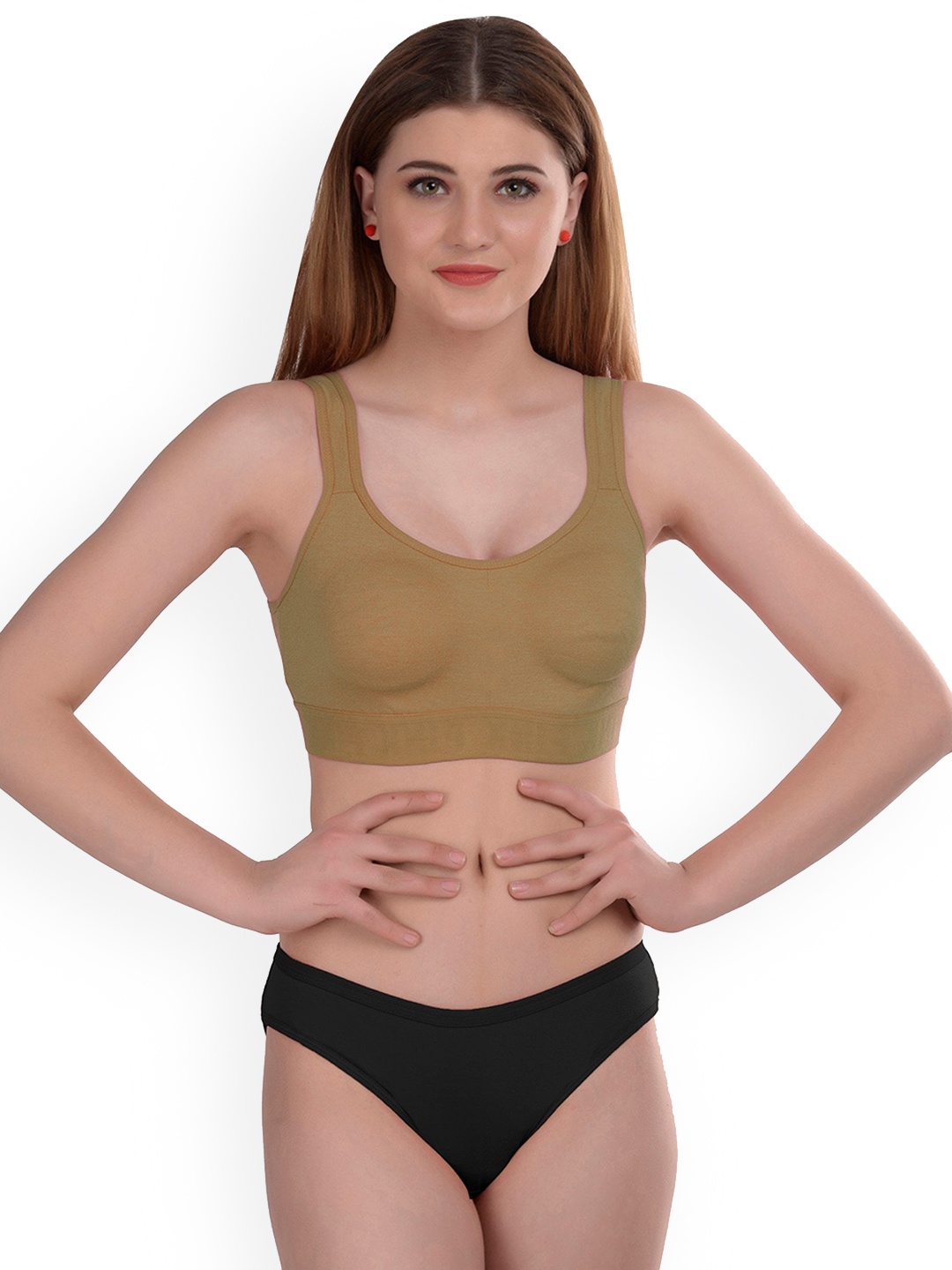 

Aamarsh Non-Padded Cotton Lingerie Set AE_Gayla set_Brown_30