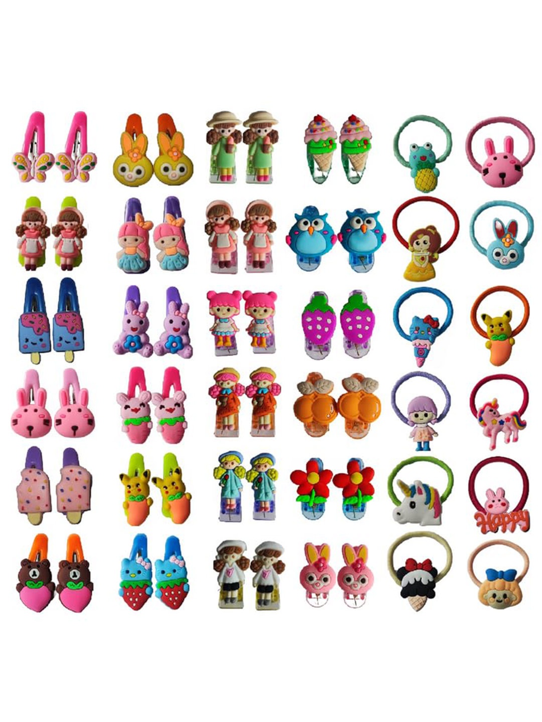 LYTIX Girls Set Of 36 Assorted Embellished Hair Accessory Set