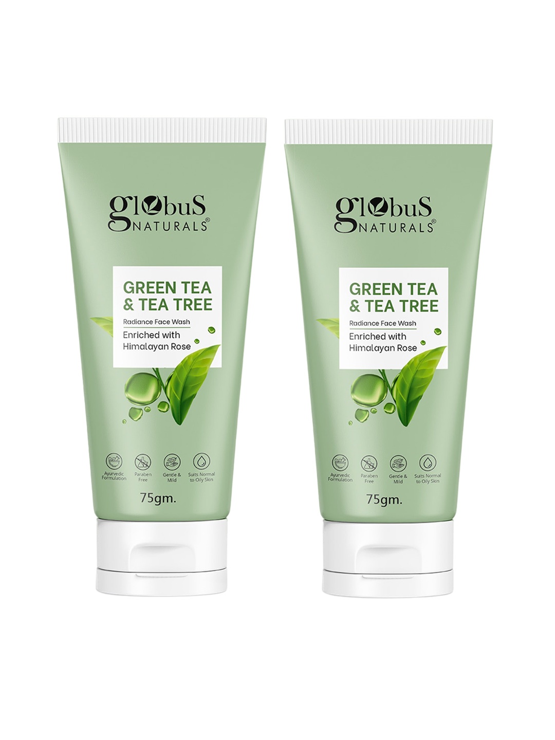 

Globus naturals Set of 2 Green Tea & Tea Tree Radiance Face Wash - 75g Each