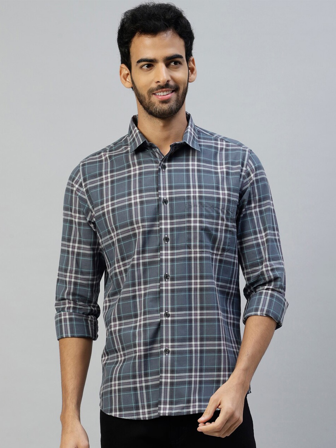 

DON VINO Comfort Tartan Checks Checked Casual Shirt, Blue