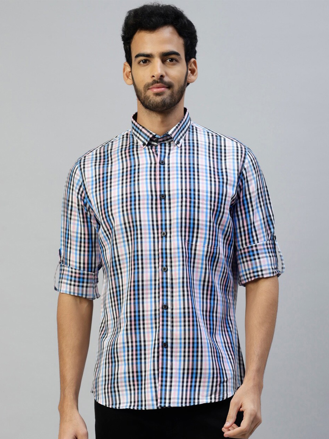 

DON VINO Comfort Tartan Checks Checked Casual Shirt, Blue