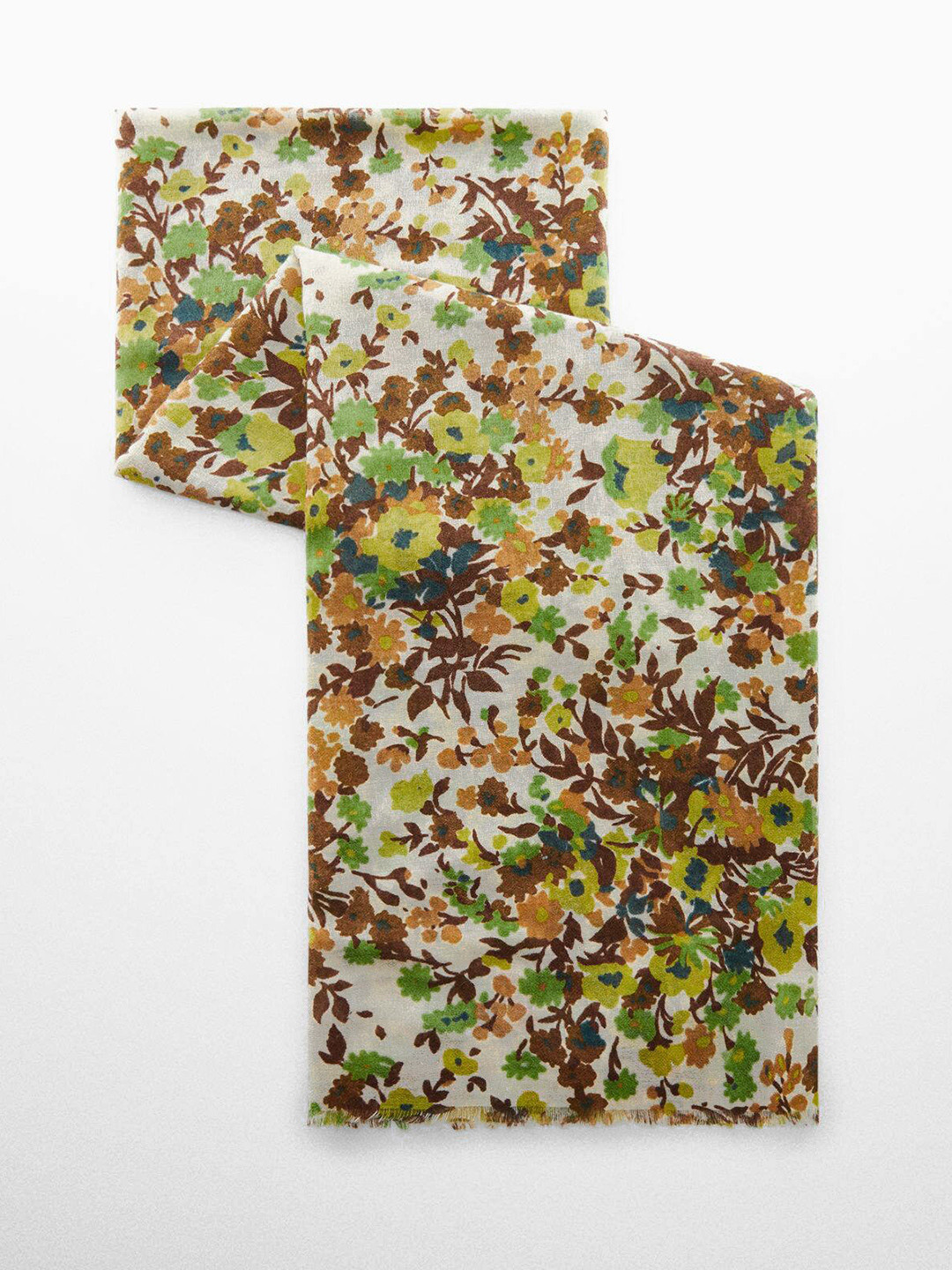 

MANGO Women Floral Printed Scarf, Green