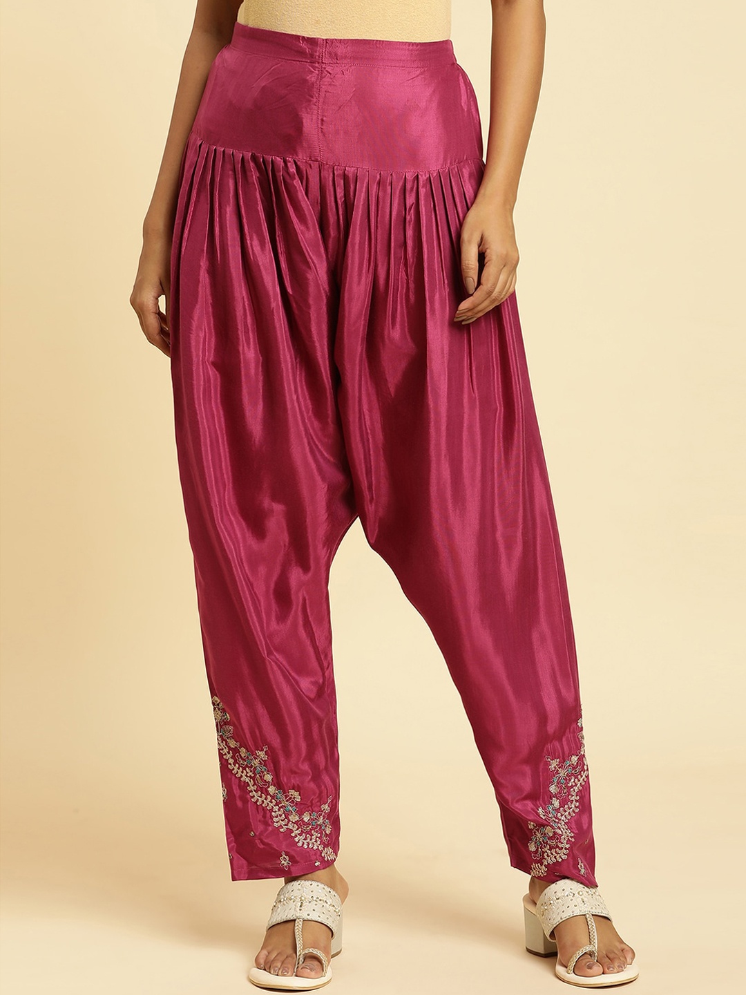 

W Embroidered Loose-Fit Salwar, Purple