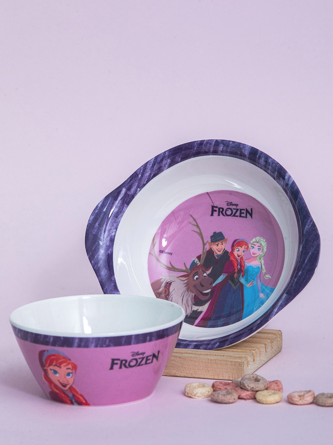 

Servewell White & Purple 2 Pieces Frozen Printed Melamine Glossy Bowls