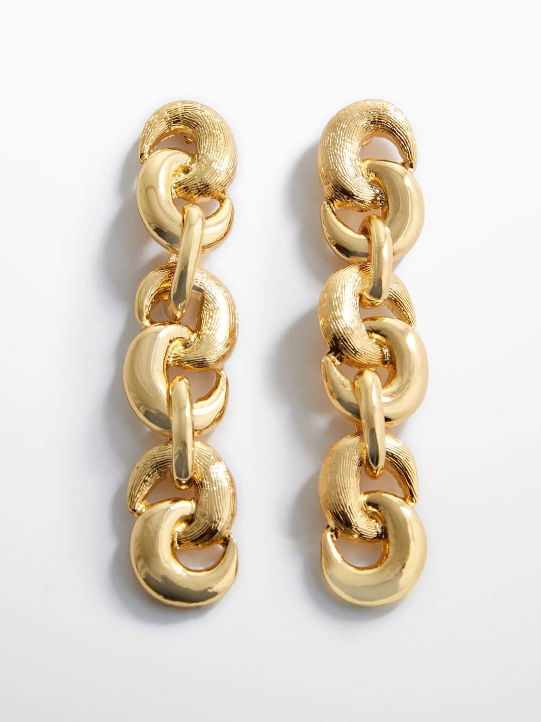 

MANGO Women Long Earrings With Intertwined Hoops, Gold