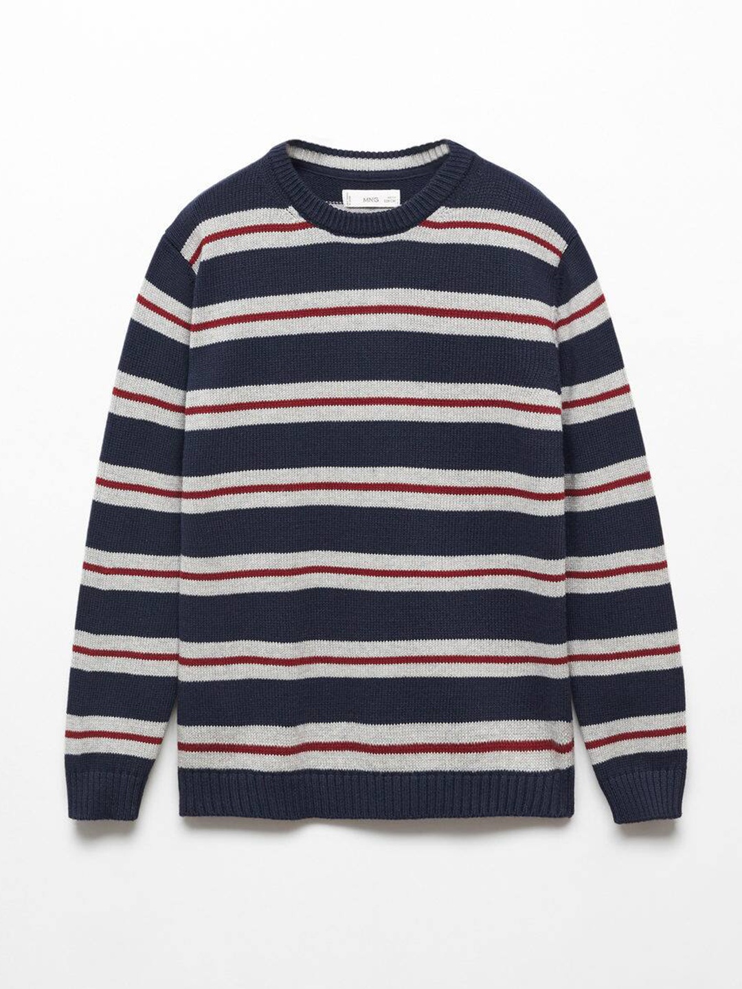 

Mango Kids Boys Striped Pullover, Navy blue