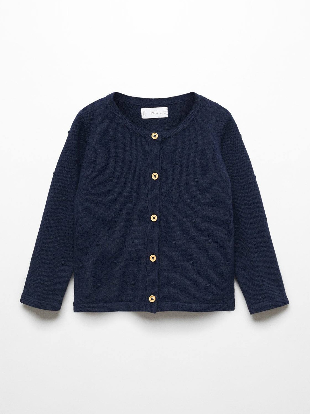 

Mango Kids Girls Round Neck Cardigan, Navy blue