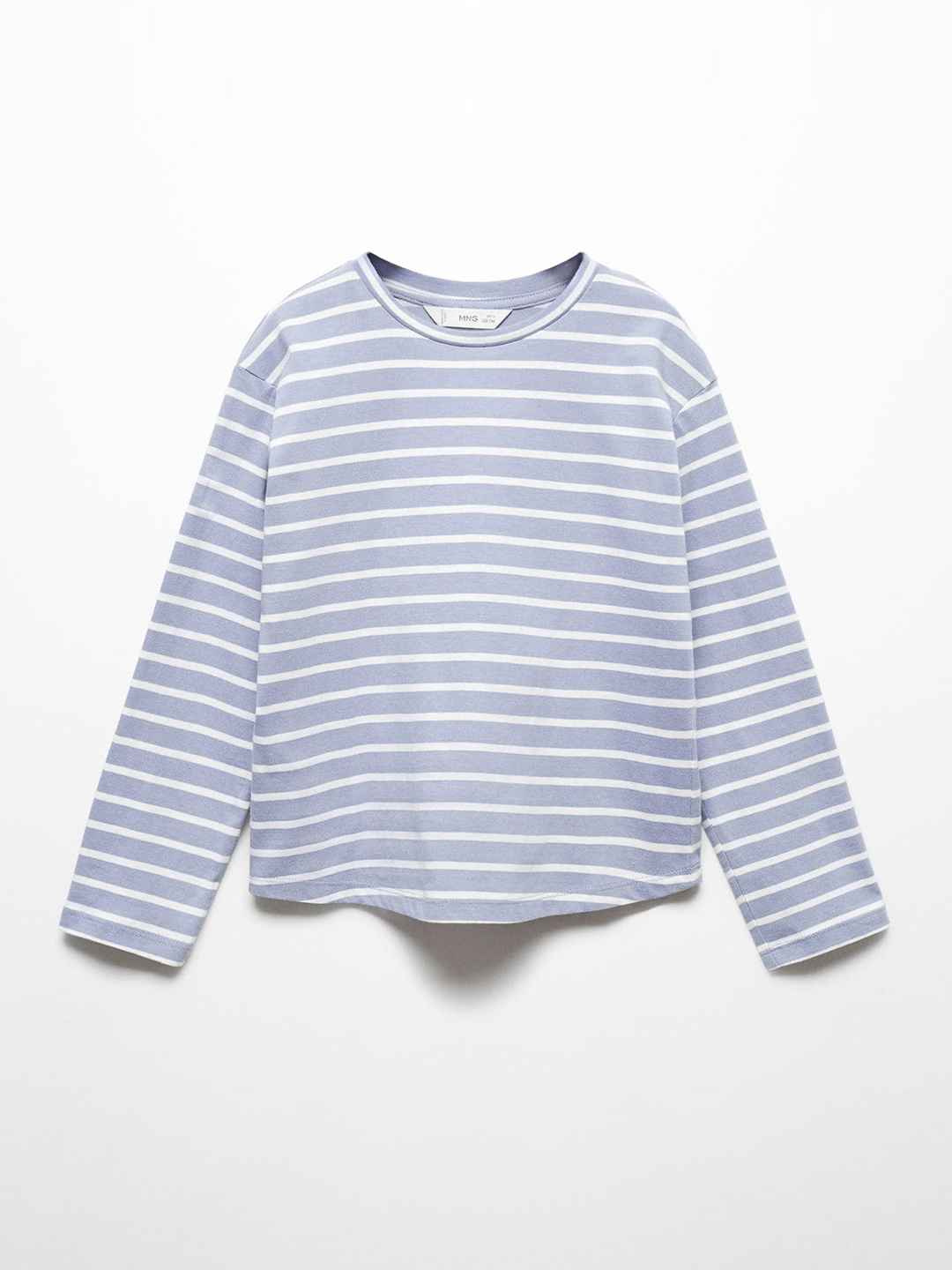 

Mango Kids Girls Pure Cotton Striped T-shirt, Blue