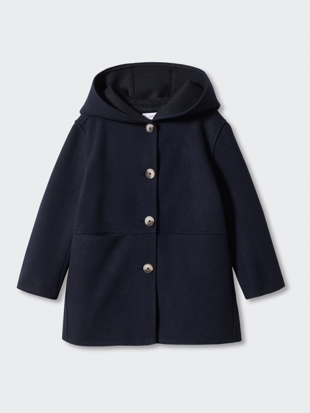 

Mango Kids Girls Hooded Overcoat, Navy blue