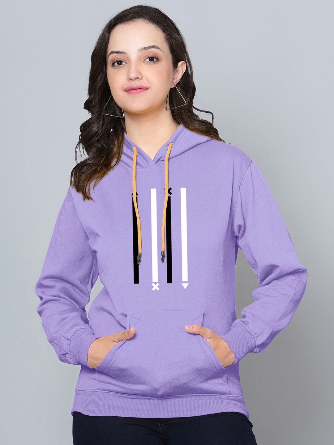 

Fashion And Youth Striped Hooded Fleece Sweatshirt, Lavender