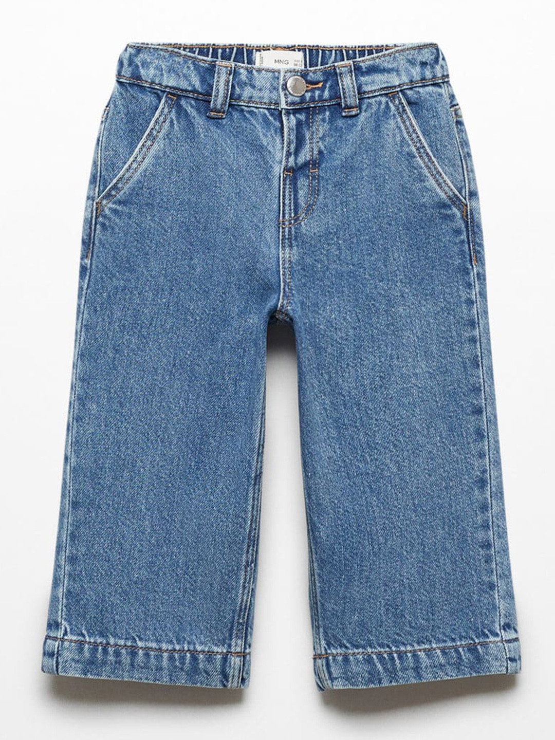

Mango Kids Girls Straight Fit Pure Cotton Jeans, Navy blue