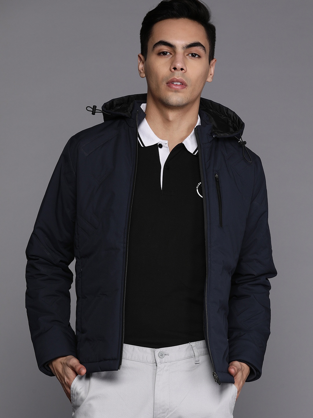 

Louis Philippe Sport Hooded Padded Jacket, Navy blue