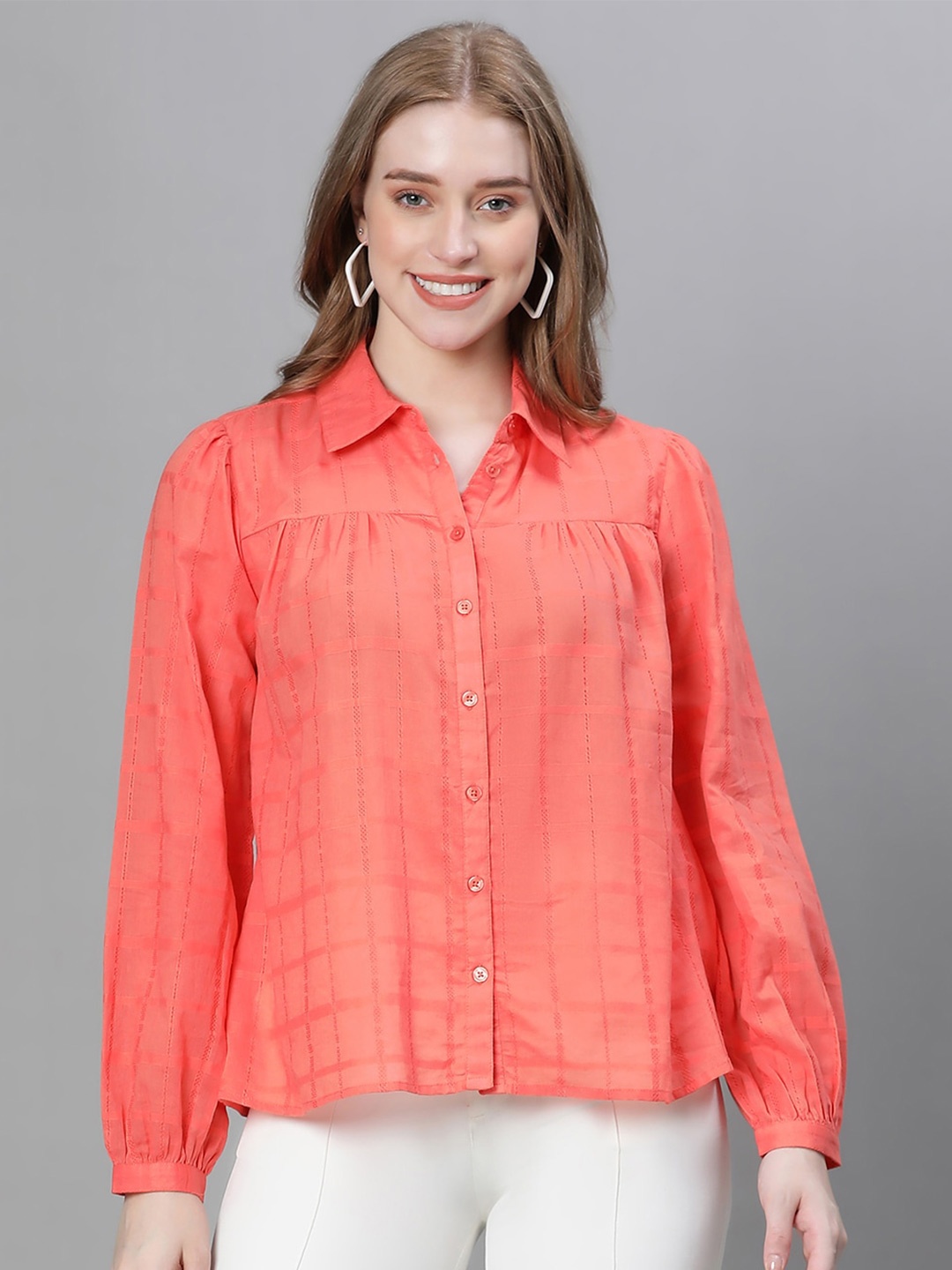 

Oxolloxo Classic Cotton Casual Shirt, Red
