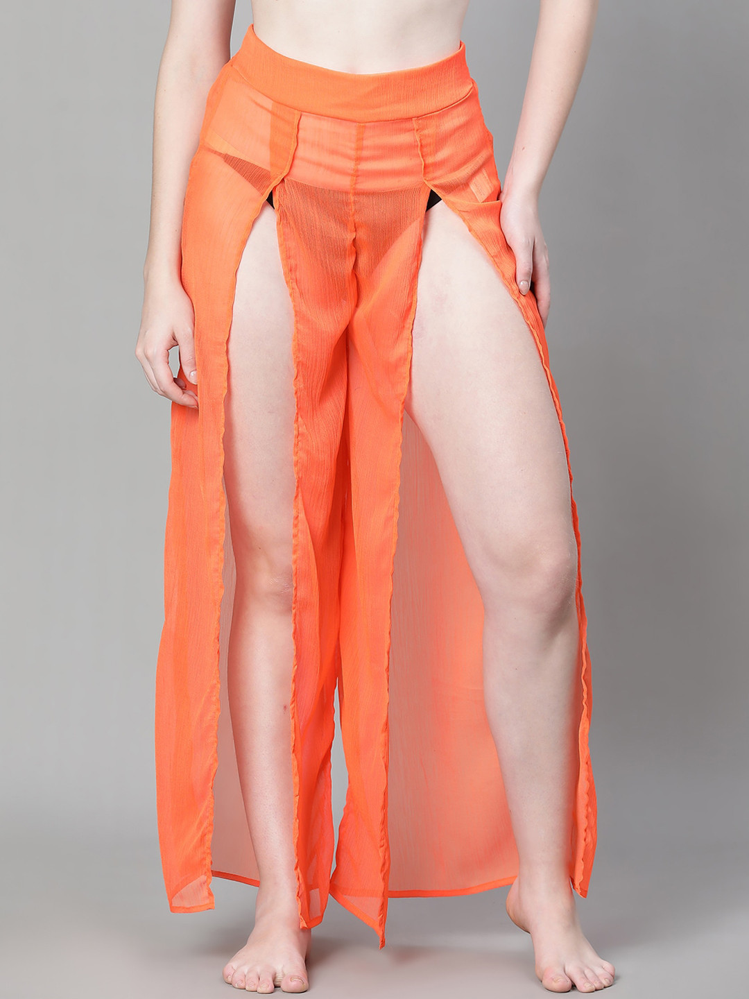 

Oxolloxo Elasticated Flared Straight Swim Bottoms, Orange