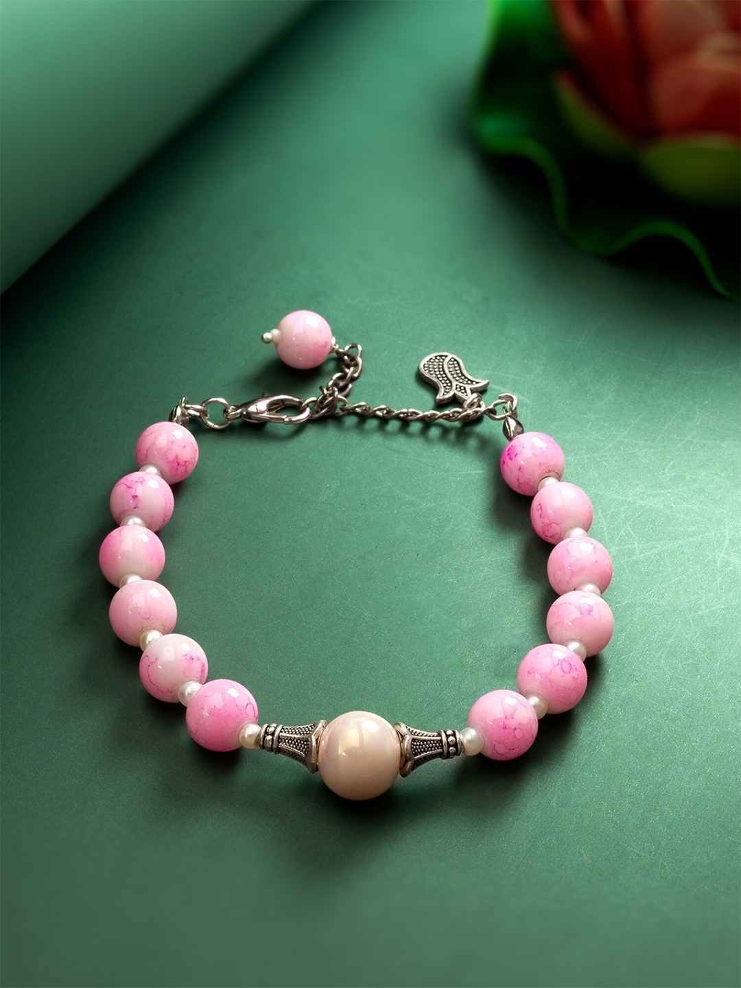 

aadita Oxidised Beaded Wraparound Bracelet, Silver