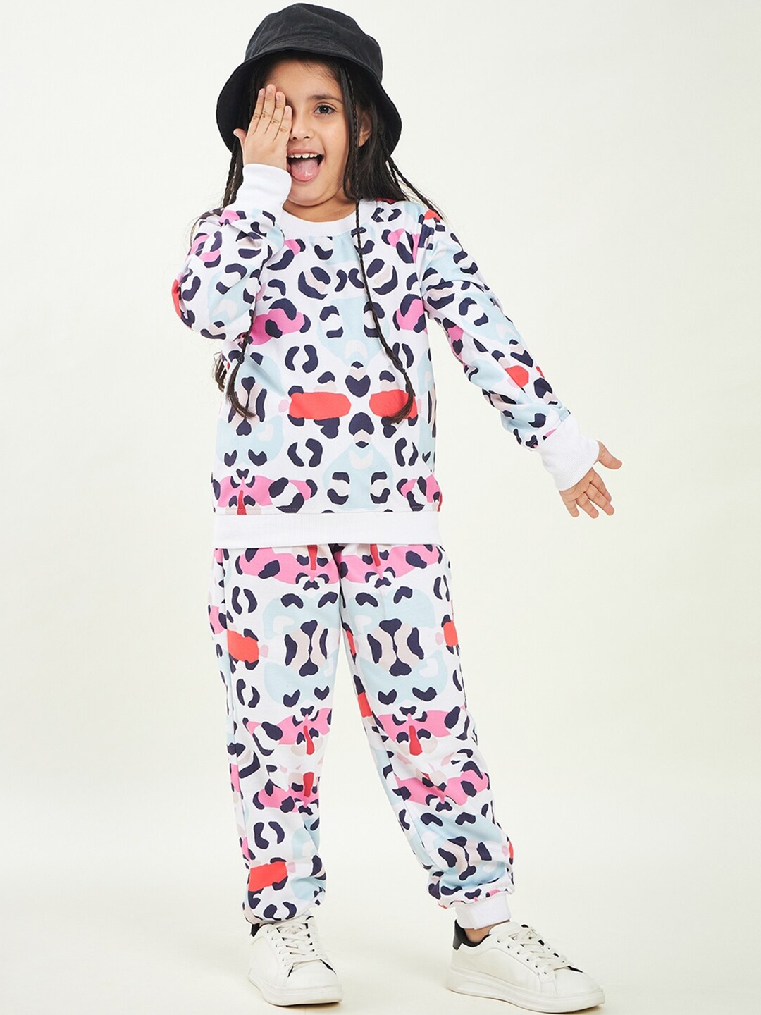 

pspeaches Animal Printed Fleece Tracksuits, Blue