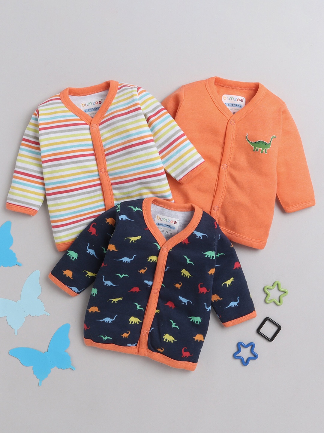 

BUMZEE Infants Boys Pack Of 3 Cotton Jablas, Navy blue