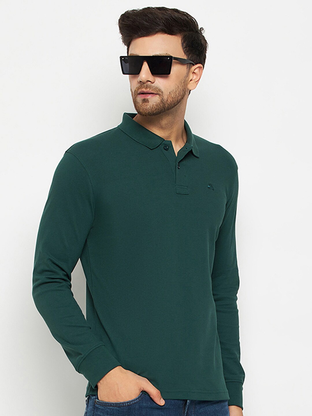 

98 Degree North Polo Collar Cotton T-shirt, Green