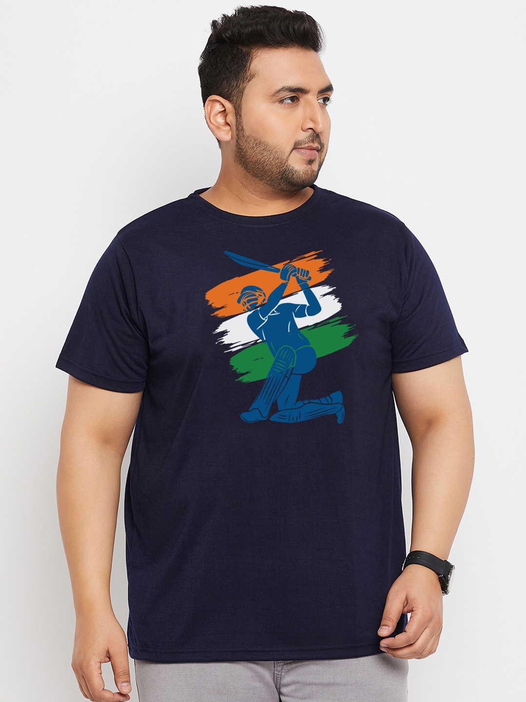 

bigbanana Plus Size Graphic Printed T-shirt, Navy blue