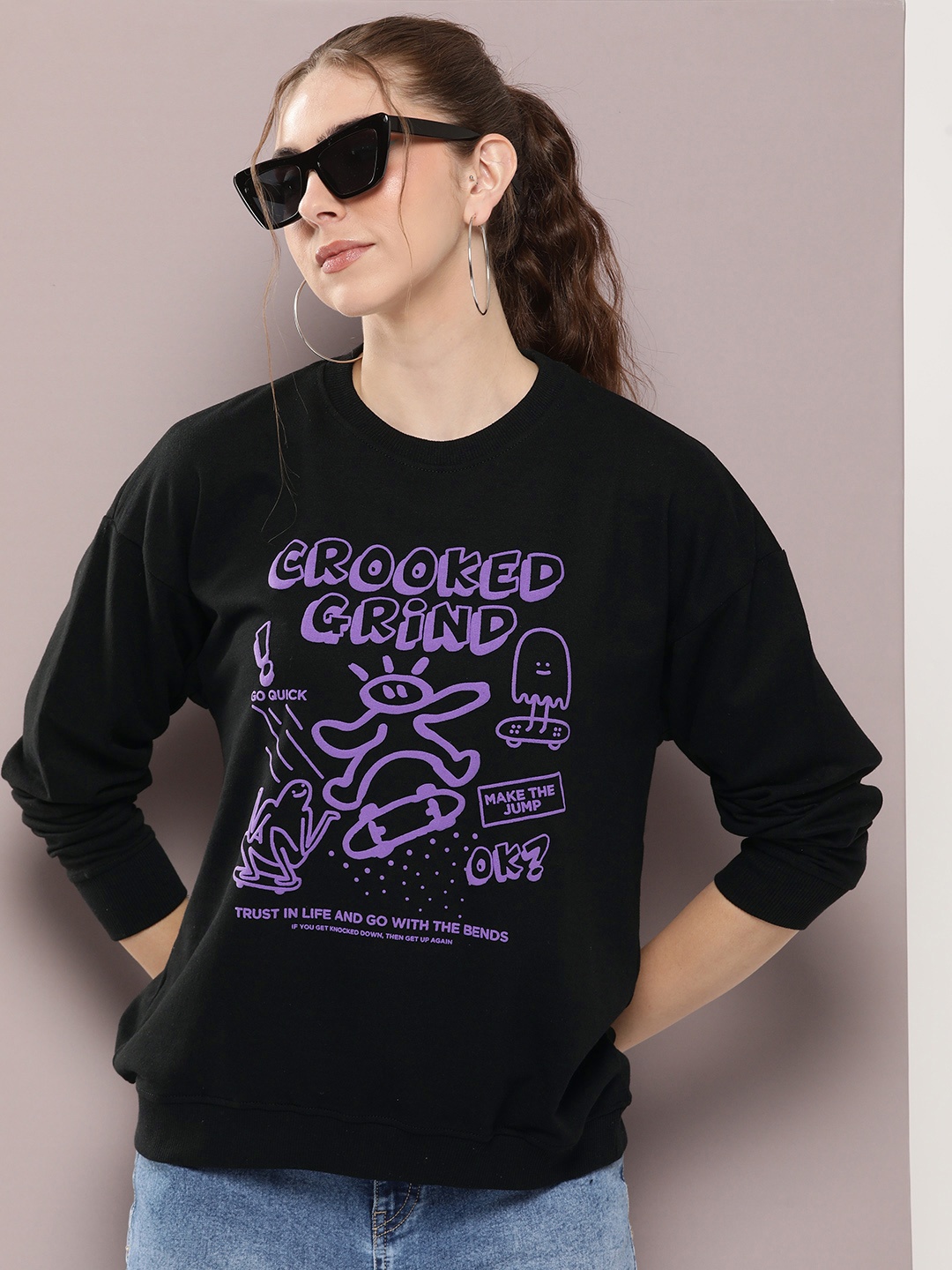 

Kook N Keech Printed Sweatshirt, Black