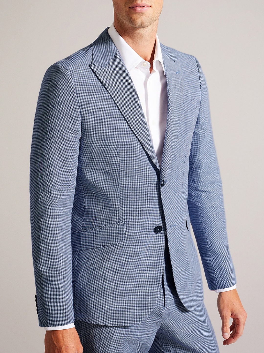 

Ted Baker Checked Single-Breasted Slim-Fit Blazers, Blue