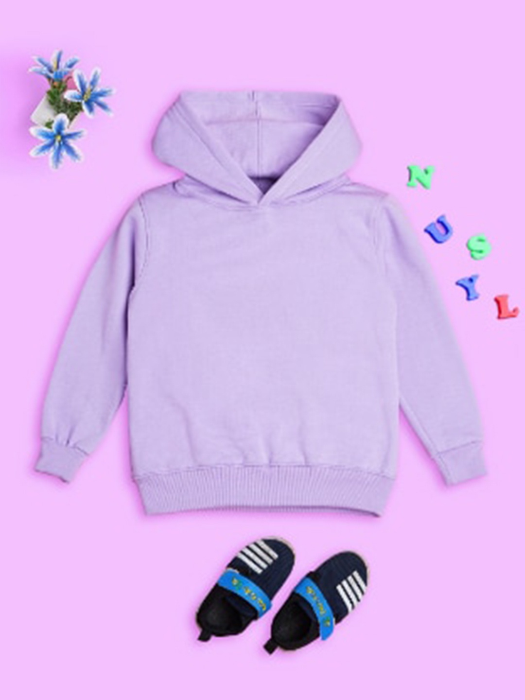 

NUSYL Kids Hooded Fleece Pullover Sweatshirt, Purple
