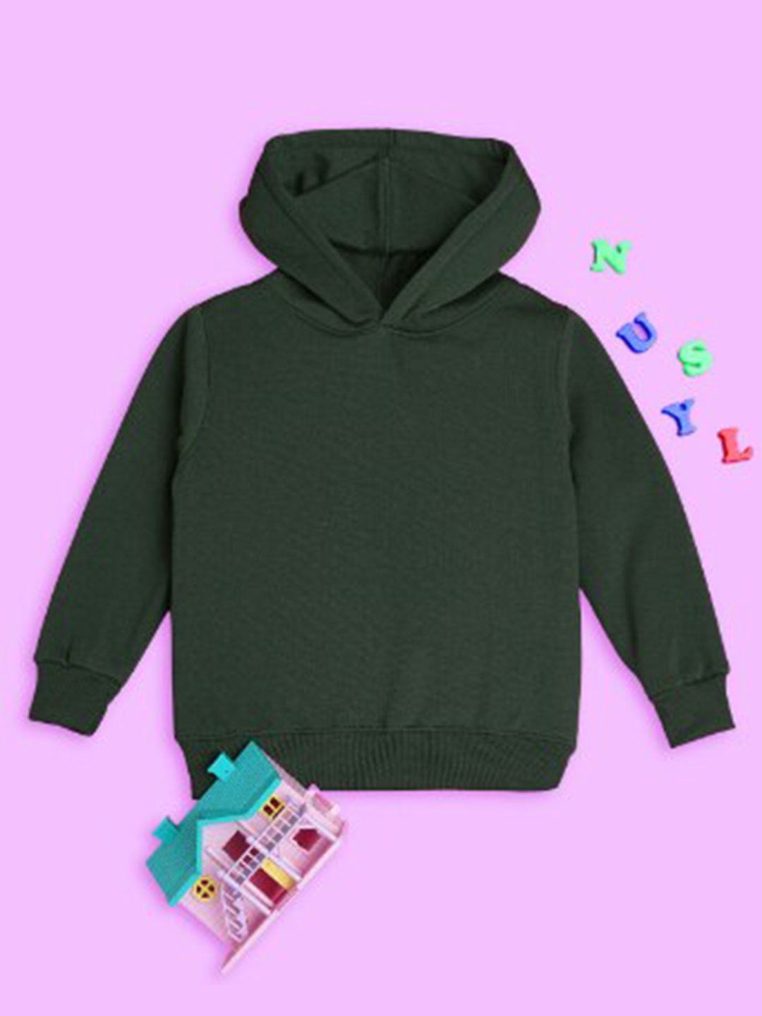 

NUSYL Kids Hooded Fleece Pullover Sweatshirt, Green