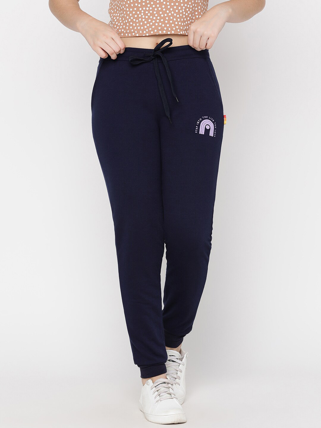 

Lil Tomatoes Girls Mid Rise Joggers, Navy blue