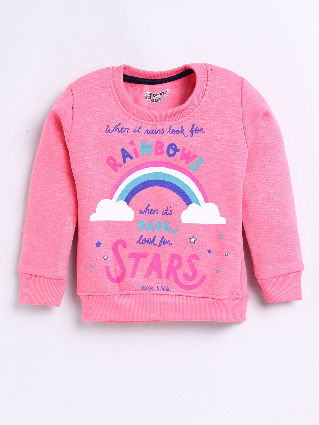 

Eteenz Girls Printed Premium Cotton Sweatshirt, Pink