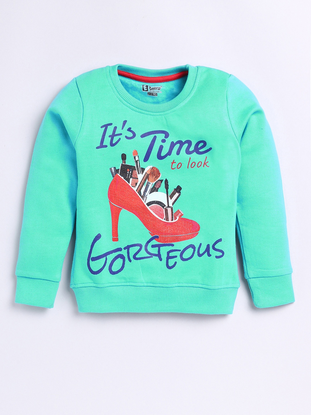 

Eteenz Girls Printed Premium Cotton Sweatshirt, Green