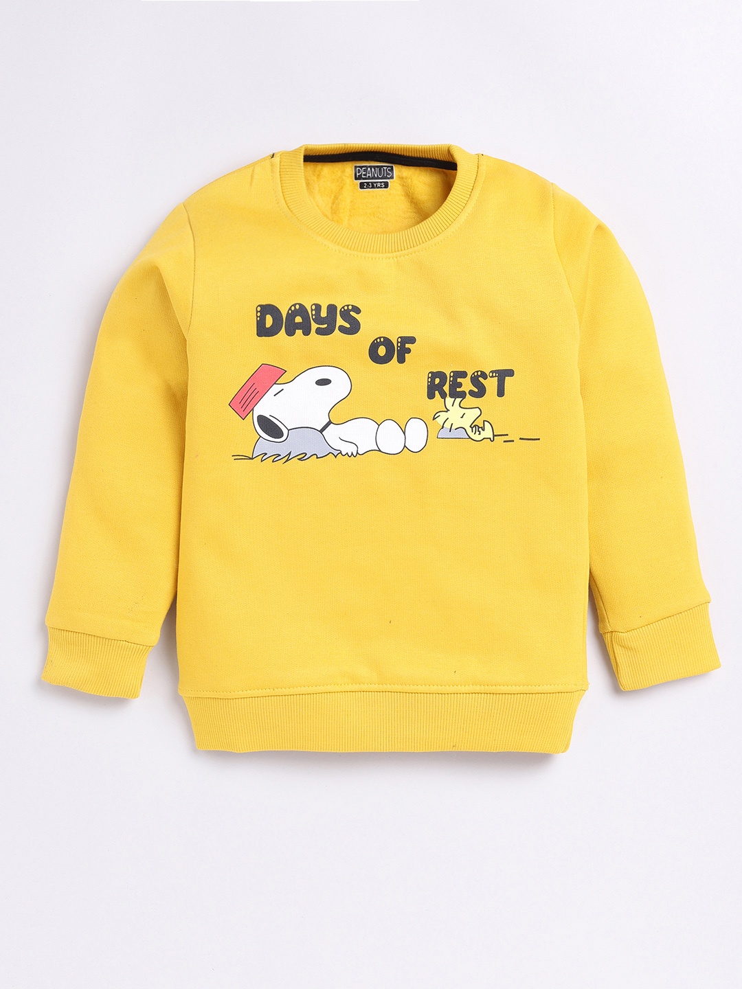 

Eteenz Boys Graphic Printed Typography Detailed Premium Cotton Sweatshirt, Yellow