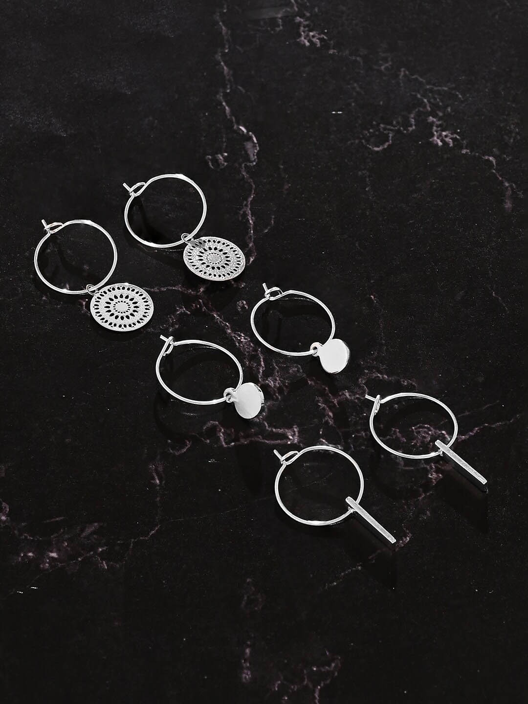 

Accessorize Set Of 3 Filigree Hoop Earrings, Silver