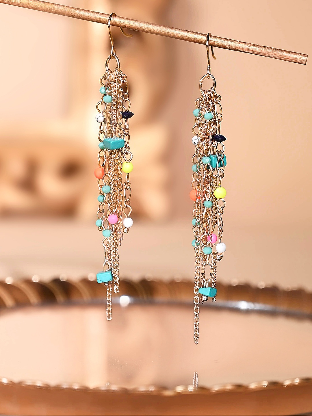 

Accessorize Gold-Plated Classic Beaded Tasselled Drop Earrings