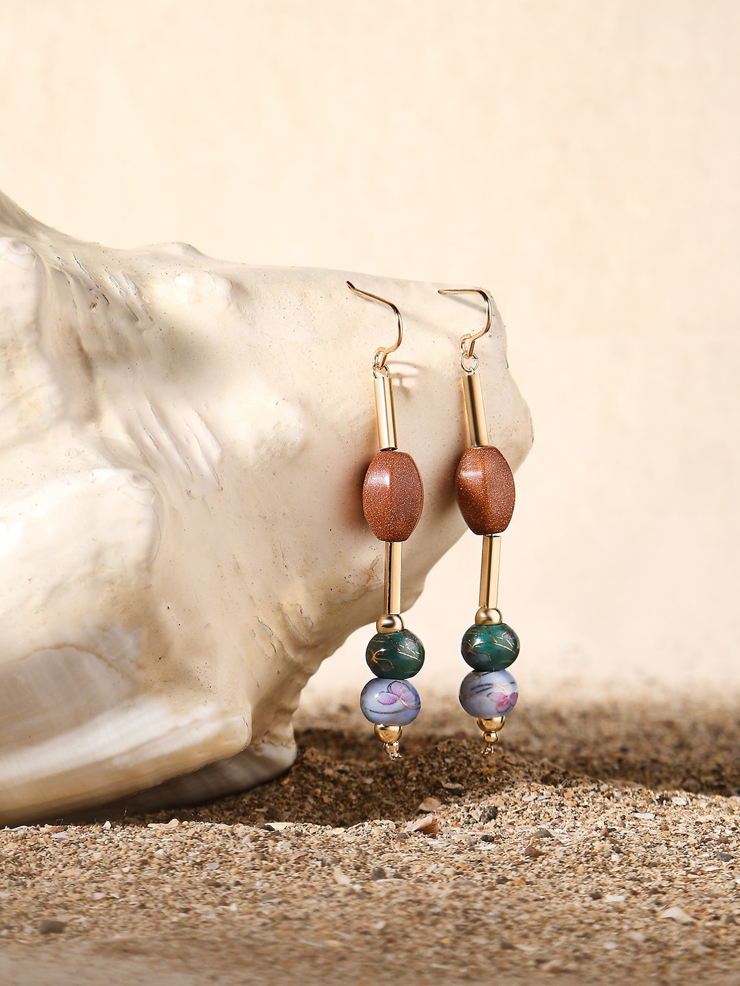 

Accessorize Artificial Beads Classic Drop Earrings, Gold