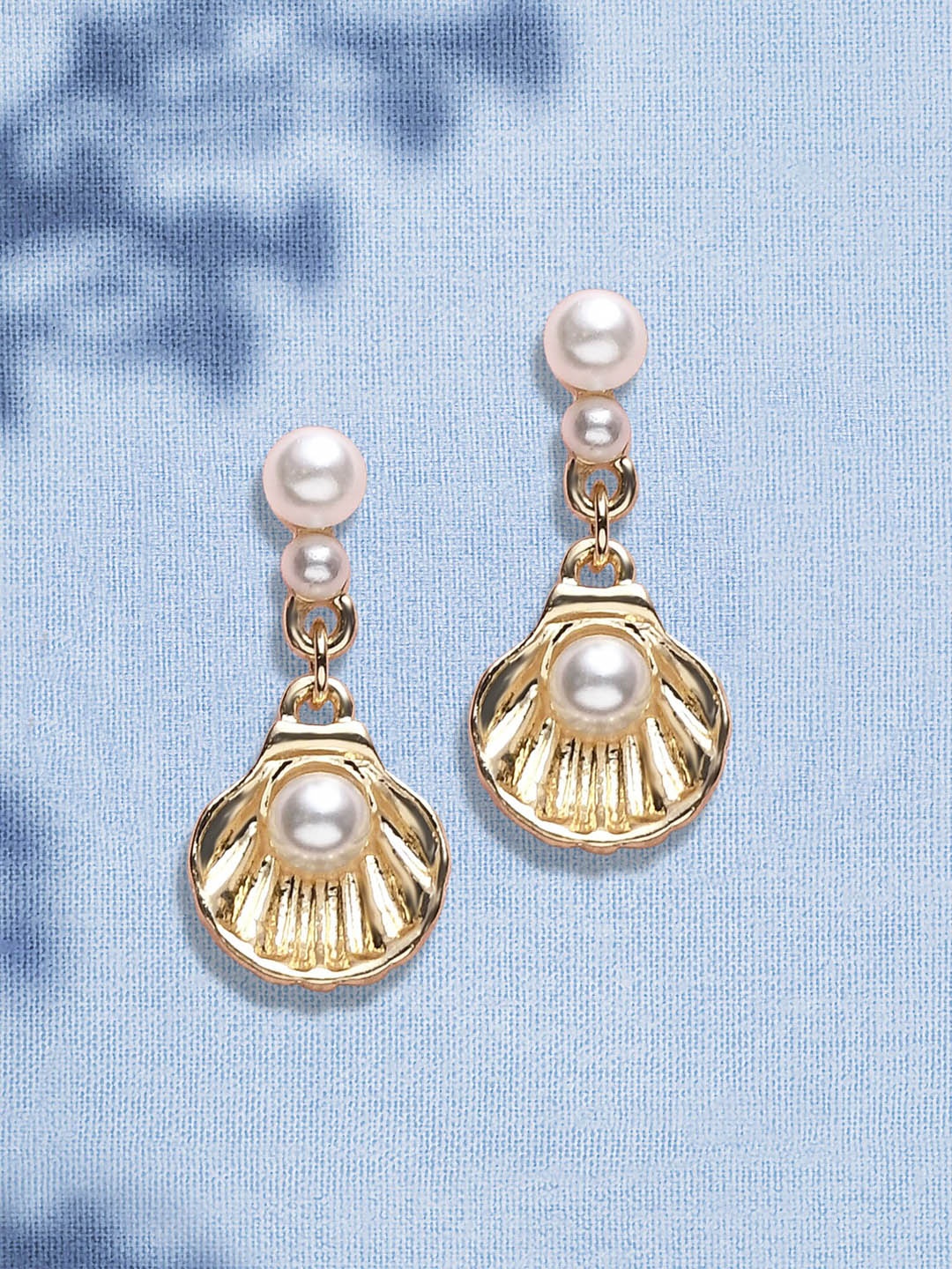 

Accessorize Shell & Pearl Beaded Classic Drop Earrings, Gold