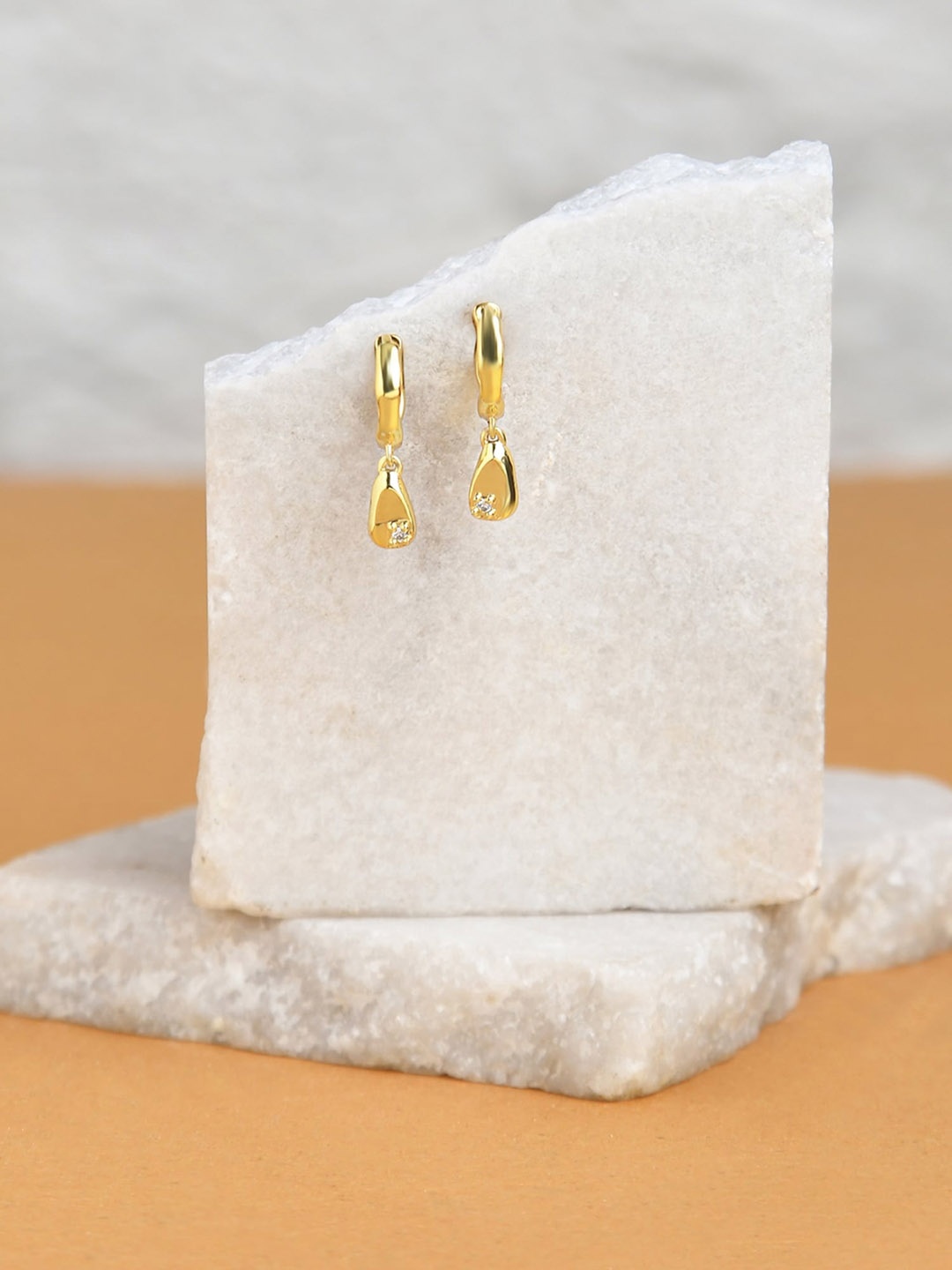 

Accessorize 14K Gold-Plated Z Molten Charm Huggie Hoops
