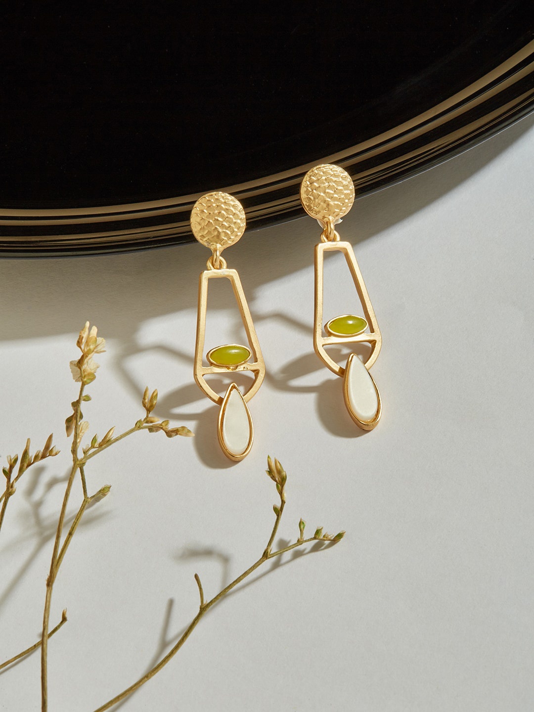 

Accessorize Stone Cut Out Classic Drop Earrings, Gold