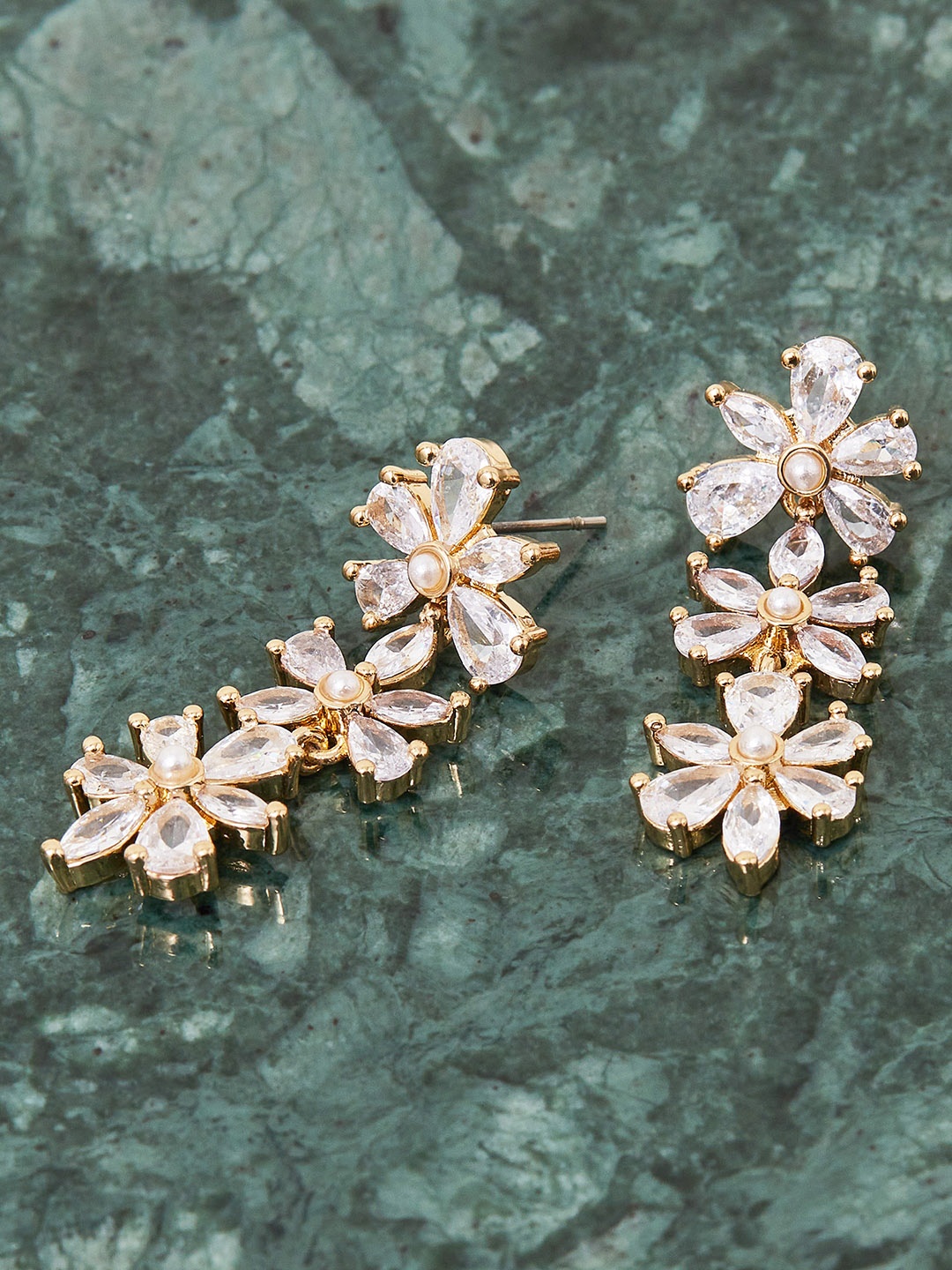 

Accessorize Crystal Flower Drop Earrings, Gold
