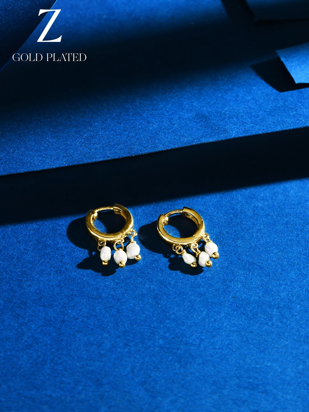 

Accessorize 14K Gold-Plated Z Pearl Huggie Hoops