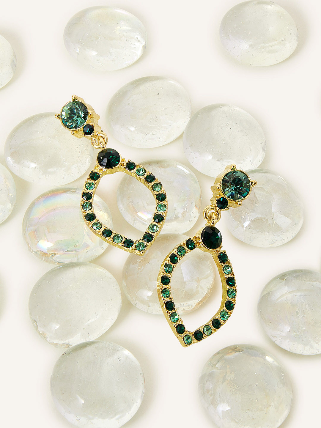 

Accessorize Crystal-Studded Classic Drop Earrings, Gold
