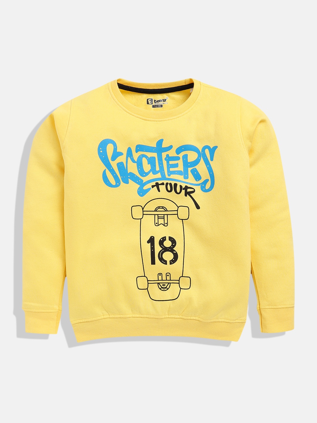 

Eteenz Boys Printed Premium Cotton Sweatshirt, Yellow